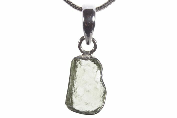 Green Moldavite Tektite Pendant ( g) - Czech Republic #353950